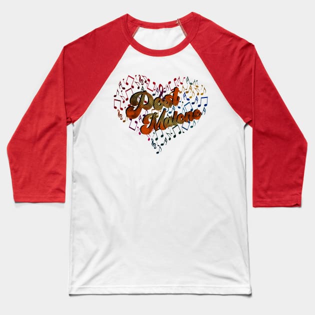 Colorful Heart Tone-Post Malone Baseball T-Shirt by CreatenewARTees